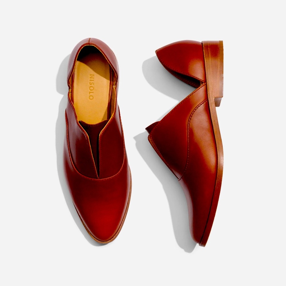 BNIB Nisolo Emma d’Orsay Oxford shoes in Brandy